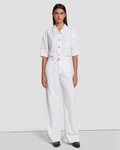 7 For All Mankind Tailorless Denim Lustre Modern Dojo In Brilliant White -7 For All Mankind Shop 7U638786 BW0 1
