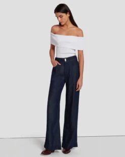 7 For All Mankind Tailorless Denim Lustre Dojo Trouser In Dark Rinse -7 For All Mankind Shop 7U638C86 DR3 6