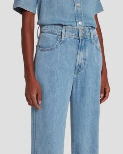 7 For All Mankind Tailorless Denim Lustre Modern Dojo In Volcan Blue -7 For All Mankind Shop 7U638C86 VCB 3