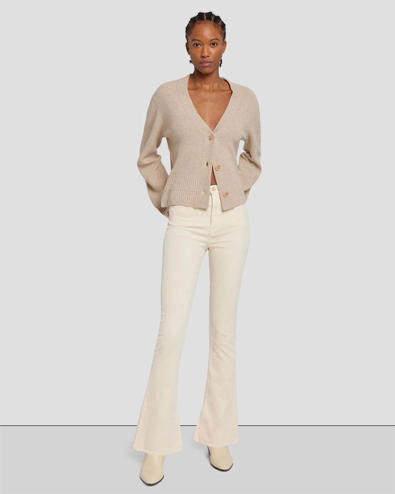 7 For All Mankind Tailorless Corduroy UHR Skinny Boot In Tapioca 8 7 For All Mankind Tailorless Corduroy UHR Skinny Boot In Tapioca - Image 6