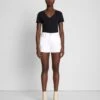 7 For All Mankind Broken Twill Mid Roll Short In White 1 7 For All Mankind Broken Twill Mid Roll Short In White -7 For All Mankind Shop 7U702445 BTW 1
