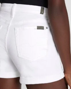 7 For All Mankind Broken Twill Mid Roll Short In White 8 7 For All Mankind Broken Twill Mid Roll Short In White -7 For All Mankind Shop 7U702445 BTW 3