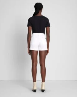 7 For All Mankind Broken Twill Mid Roll Short In White 9 7 For All Mankind Broken Twill Mid Roll Short In White -7 For All Mankind Shop 7U702445 BTW 4
