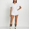 7 For All Mankind Denim Tailored Short In Brilliant White