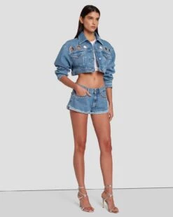 7 For All Mankind 7FAM X ADR Cropped Jacket In Babe -7 For All Mankind Shop 7U758C10 BB1 6