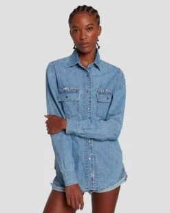 7 For All Mankind 7FAM X ADR Denim Shirt In Vibe