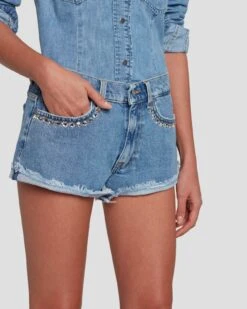 7 For All Mankind 7FAM X ADR Slouchy Shorts In Vibe Crystals 10 7 For All Mankind 7FAM X ADR Slouchy Shorts In Vibe Crystals -7 For All Mankind Shop 7U761C10 VBE 3