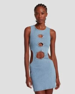 7 For All Mankind 7FAM X ADR Denim Dress In Babe -7 For All Mankind Shop 7U764120 BB1 5