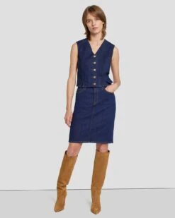 7 For All Mankind Easy Pencil Skirt In Magnolia 13 7 For All Mankind Easy Pencil Skirt In Magnolia -7 For All Mankind Shop 7U836767 MAG 6