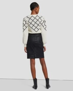 7 For All Mankind Coated Easy Pencil Skirt In Rabbit Hole -7 For All Mankind Shop 7U836830 RBD 4