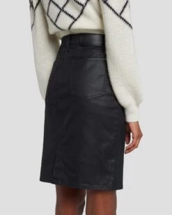 7 For All Mankind Coated Easy Pencil Skirt In Rabbit Hole -7 For All Mankind Shop 7U836830 RBD 5