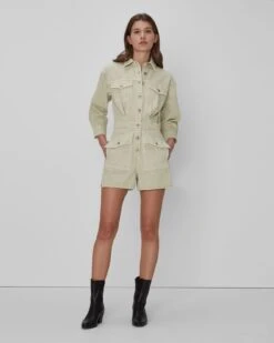 7 For All Mankind Surplus Romper In Olive 9 7 For All Mankind Surplus Romper In Olive -7 For All Mankind Shop 7U861795 SFO 04