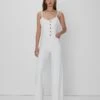 7 For All Mankind Bustier Jumpsuit In White