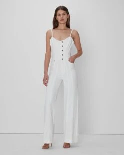 7 For All Mankind Bustier Jumpsuit In White