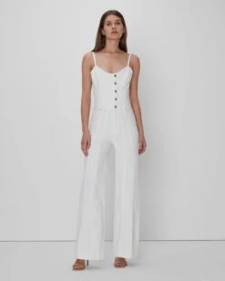 7 For All Mankind Bustier Jumpsuit In White -7 For All Mankind Shop 7U863595 WHT 05