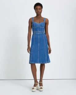 7 For All Mankind Beauty Denim Bustier Dress In Diana