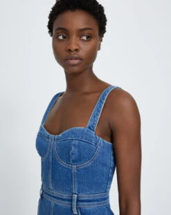 7 For All Mankind Beauty Denim Bustier Dress In Diana -7 For All Mankind Shop 7U880478 DID 3