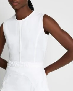 7 For All Mankind Denim Flounce Dress Mini In Brilliant White -7 For All Mankind Shop 7U888597 BW3 3