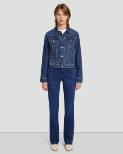 7 For All Mankind Luxe Vintage Classic Trucker Jacket In Deep Soul -7 For All Mankind Shop 7U918A91 DSL 6