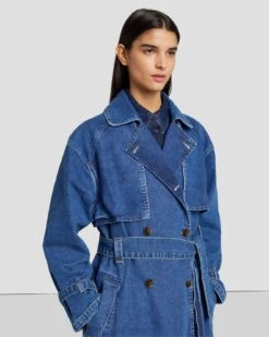 7 For All Mankind Tailored Denim Trench Coat In Calla 10 7 For All Mankind Tailored Denim Trench Coat In Calla -7 For All Mankind Shop 7U944855 LLA 3