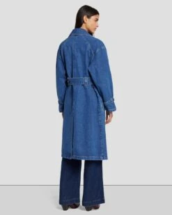 7 For All Mankind Tailored Denim Trench Coat In Calla 11 7 For All Mankind Tailored Denim Trench Coat In Calla -7 For All Mankind Shop 7U944855 LLA 4
