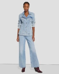 7 For All Mankind MANKIND Tailored Trucker Jacket In Ode To -7 For All Mankind Shop 7U945C10 OD2 6