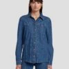 7 For All Mankind Western Denim Shirt In Dolly -7 For All Mankind Shop 7U948C21 DOY 1