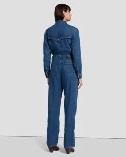 7 For All Mankind Western Denim Jumpsuit In Dolly -7 For All Mankind Shop 7U949C86 DOY 4