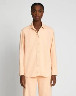7 For All Mankind Denim Lustre Classic Button Up Shirt In Prairie Sunset