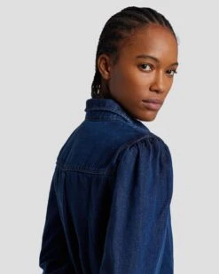 7 For All Mankind Denim Lustre Puff Sleeve Shirt In Poppy 13 7 For All Mankind Denim Lustre Puff Sleeve Shirt In Poppy -7 For All Mankind Shop 7U997C86 PPY 5