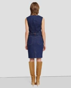 7 For All Mankind Tailored Denim Vest In Magnolia -7 For All Mankind Shop 7U998767 MAG 4