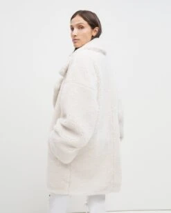 7 For All Mankind Shearling Cozy Coat In Ivory -7 For All Mankind Shop 7ada760dbded9ecac1094d1d8955cbb7