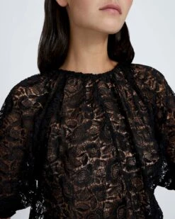 7 For All Mankind Soft Volume Lace Top In Black -7 For All Mankind Shop 7d9f9671982f838de59c05739c165507