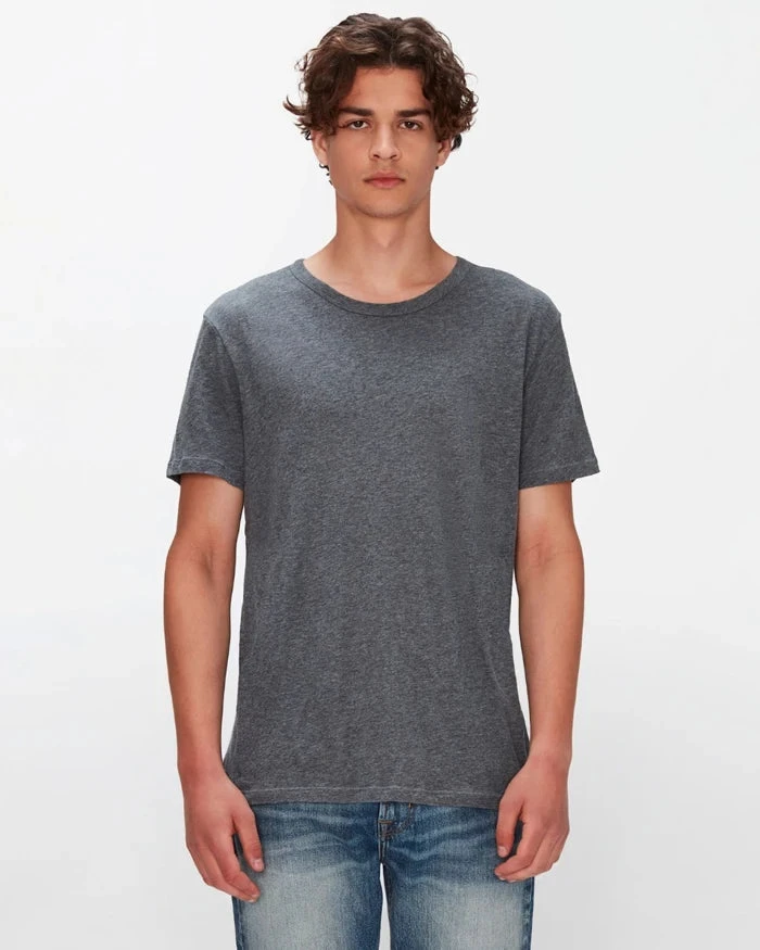 7 For All Mankind Featherweight Cotton Tee In Heather Grey 3 7 For All Mankind Featherweight Cotton Tee In Heather Grey
