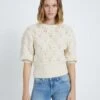 7 For All Mankind Pointelle Sweater In Cream