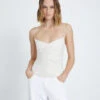 7 For All Mankind Ruched Cami In White