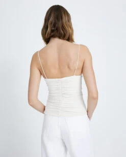 7 For All Mankind Ruched Cami In White 9 7 For All Mankind Ruched Cami In White -7 For All Mankind Shop 7n322d43 wht 4