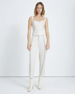 7 For All Mankind Faux Leather Bustier In Antique White -7 For All Mankind Shop 7n555c33 anw 2