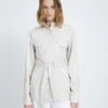 7 For All Mankind Faux Leather Belted Safari Jacket In Antique White -7 For All Mankind Shop 7n938c33 anw 1
