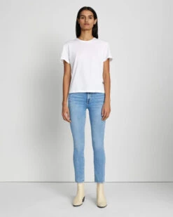 7 For All Mankind Scoop Neck Tee In White
