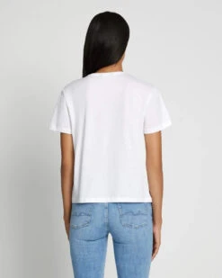 7 For All Mankind Scoop Neck Tee In White -7 For All Mankind Shop 7n990353 wht 4 edit 1 1
