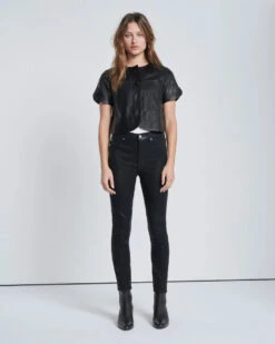 7 For All Mankind B(air) High Waist Ankle Skinny In Coated Black -7 For All Mankind Shop 7u040c43 bbt 1 10