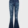 7 For All Mankind Ultra High Rise Skinny Bootcut In Fairytale Floral Indigo