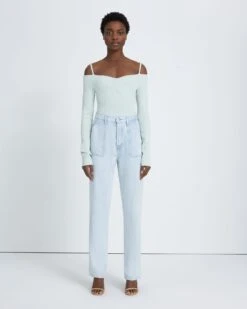 7 For All Mankind Denim Lustre Easy Straight In Isadora