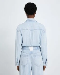 7 For All Mankind Denim Lustre Balloon Sleeve Jumpsuit In Isadora -7 For All Mankind Shop 7u876561 isa 3