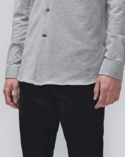 7 For All Mankind Pique Knit Button Down In Heather Grey -7 For All Mankind Shop 8073952dd29c7c20f660510bfff26d2e