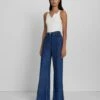 7 For All Mankind Denim Lustre Trouser In Dark Indigo