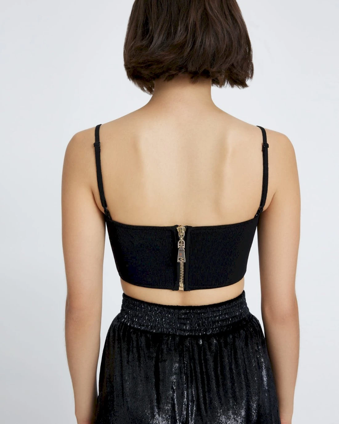 7 For All Mankind Zipper Bandeau Top In Black 6 7 For All Mankind Zipper Bandeau Top In Black - Image 4