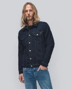 7 For All Mankind Stretch Tek Perfect Trucker Jacket In Native
