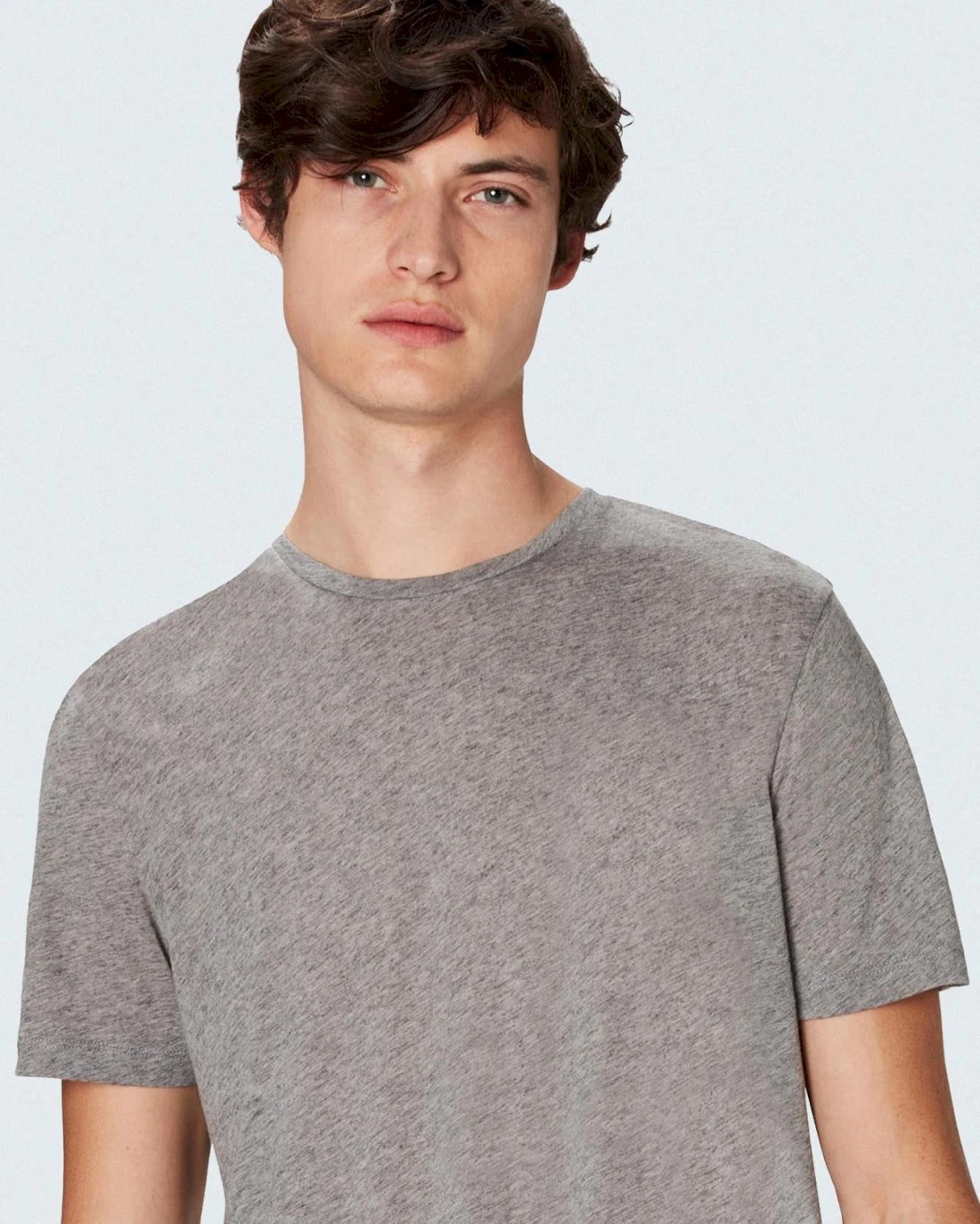 7 For All Mankind Cashmere Blend Tee In Grey Melange 5 7 For All Mankind Cashmere Blend Tee In Grey Melange - Image 3